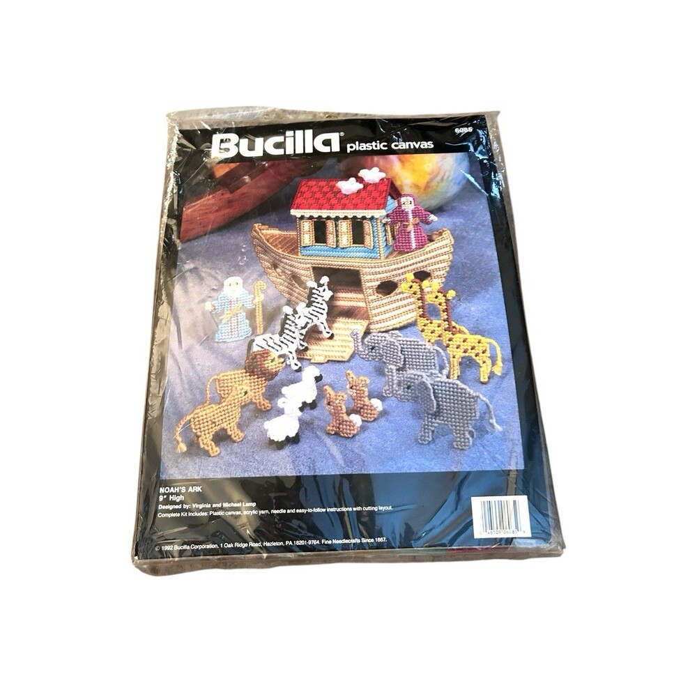 Vintage Bucilla 6085 Noahs Ark Plastic Canvas Kit 1992 NOS